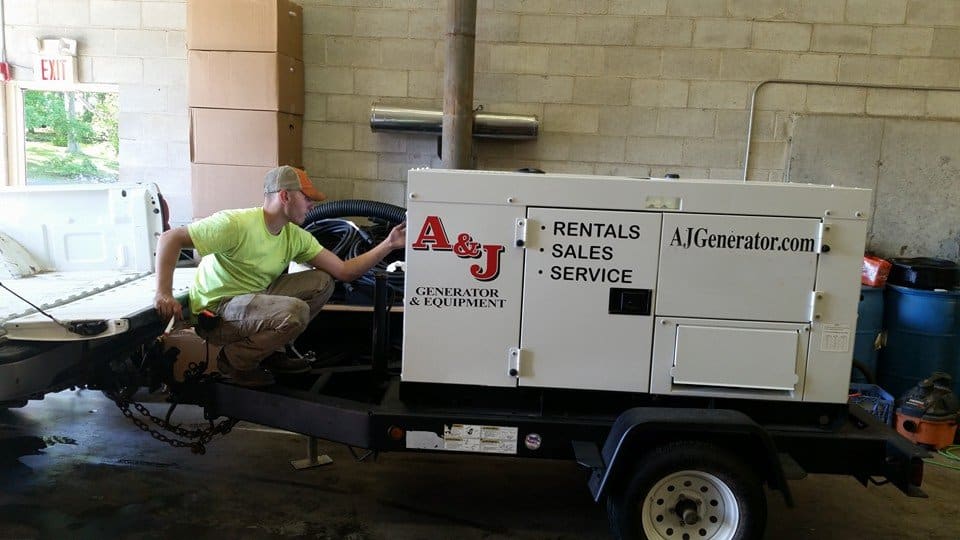 Generator Technician Fixes Rental Generator
