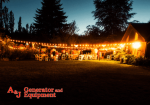 outdoor wedding powered by generator